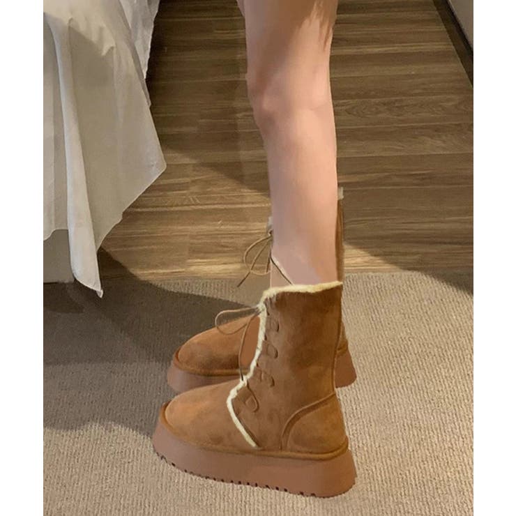 ボアムートンブーツ裏起毛 厚底ブーツ冬靴 | Miniministore | 詳細画像3 