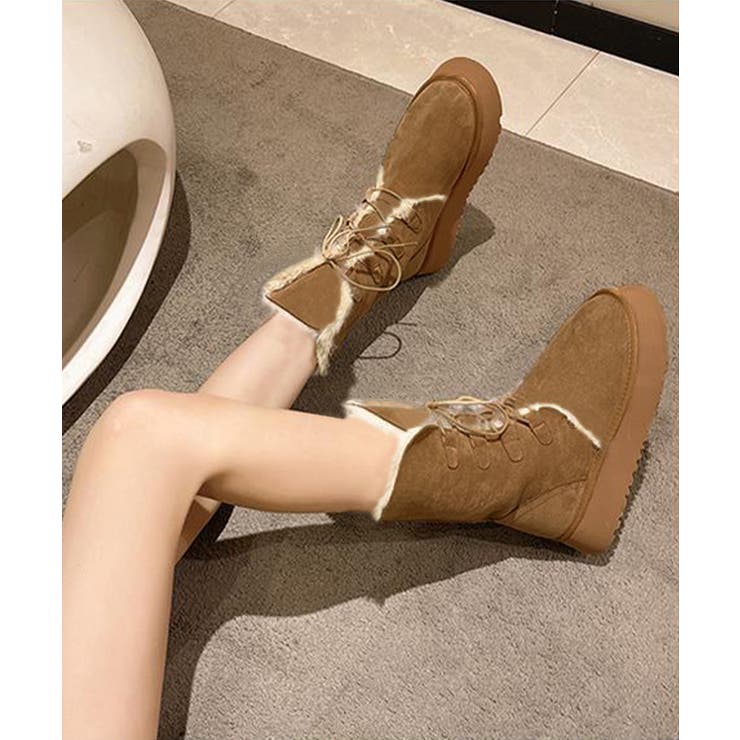 ボアムートンブーツ裏起毛 厚底ブーツ冬靴 | Miniministore | 詳細画像7 