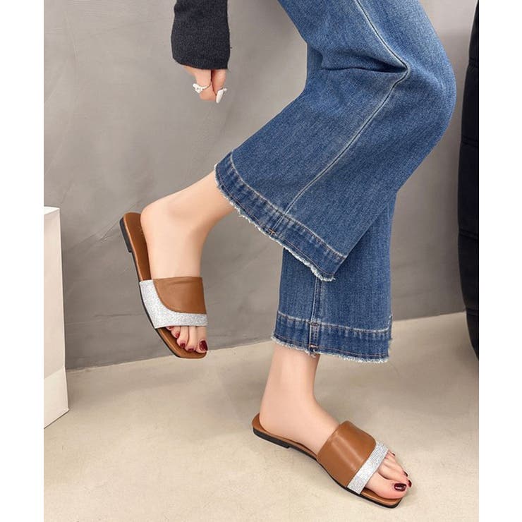 スクエアトゥ フラットサンダルレディース | Miniministore | 詳細画像11 