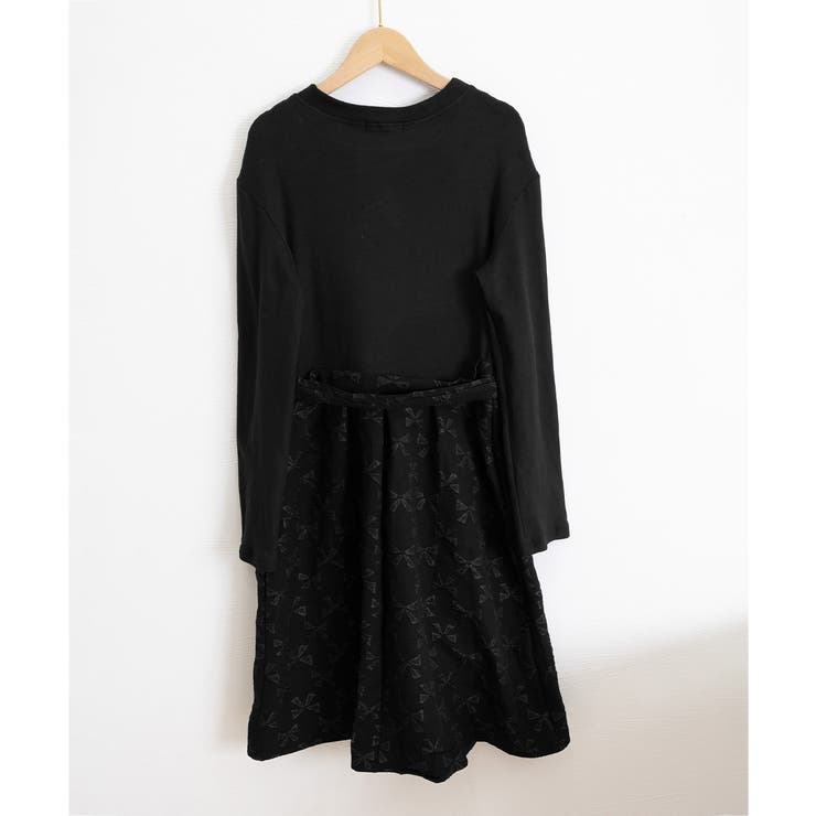 リボン柄フレアワンピース ウエストマーク | Miniministore | 詳細画像15 