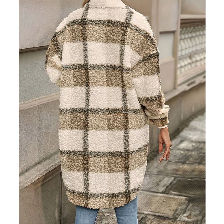 ボアジャケット韓国風チェックカーディガン | Miniministore | 詳細画像9 