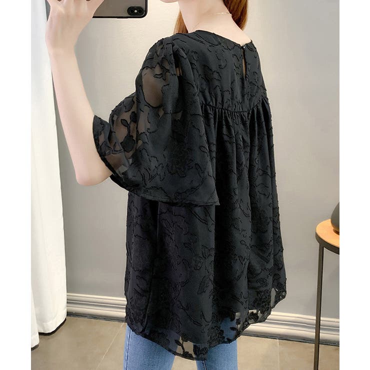 フレア袖シフォンブラウス レディース夏服 | Miniministore | 詳細画像2 