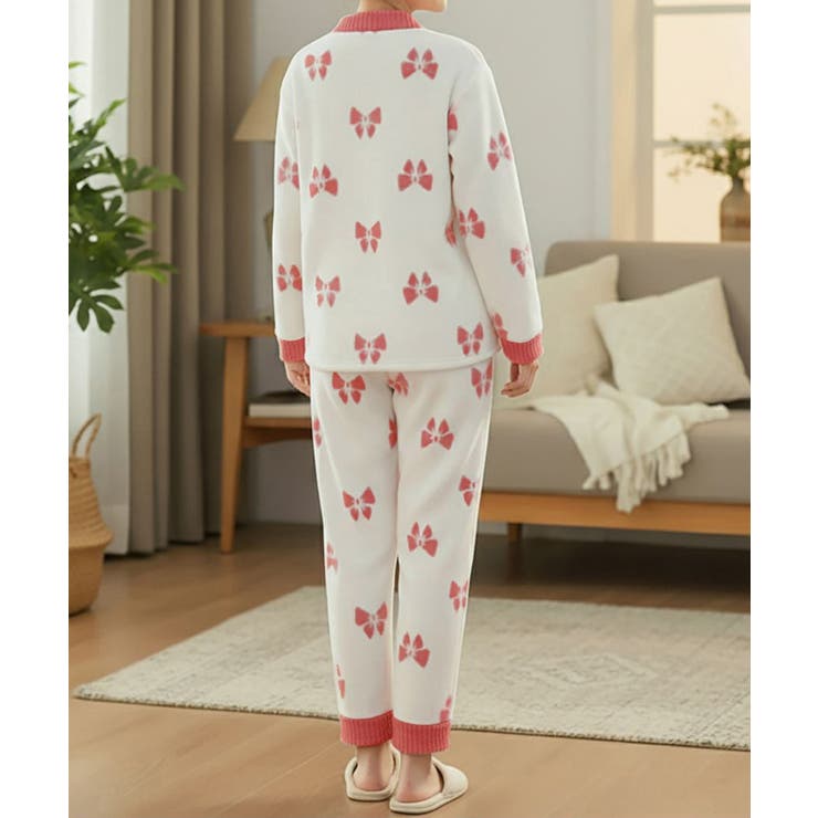 リボン柄 フリースルームウエア上下セット | Miniministore | 詳細画像11 