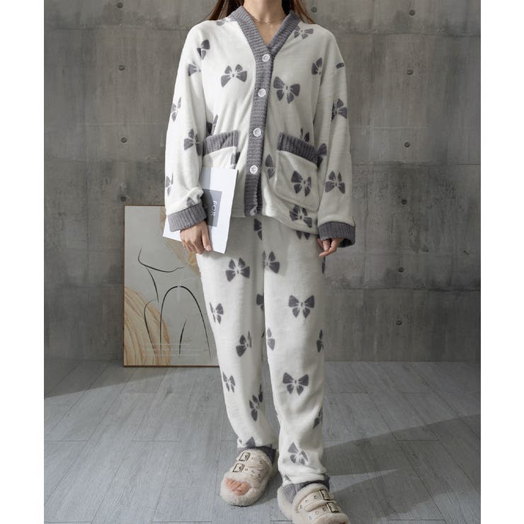 リボン柄 フリースルームウエア上下セット | Miniministore | 詳細画像20 