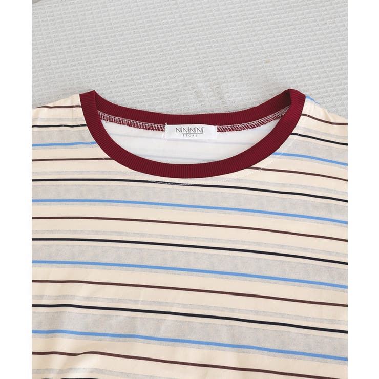 マルチボーダーTシャツ 半袖カットソー夏 | Miniministore | 詳細画像21 
