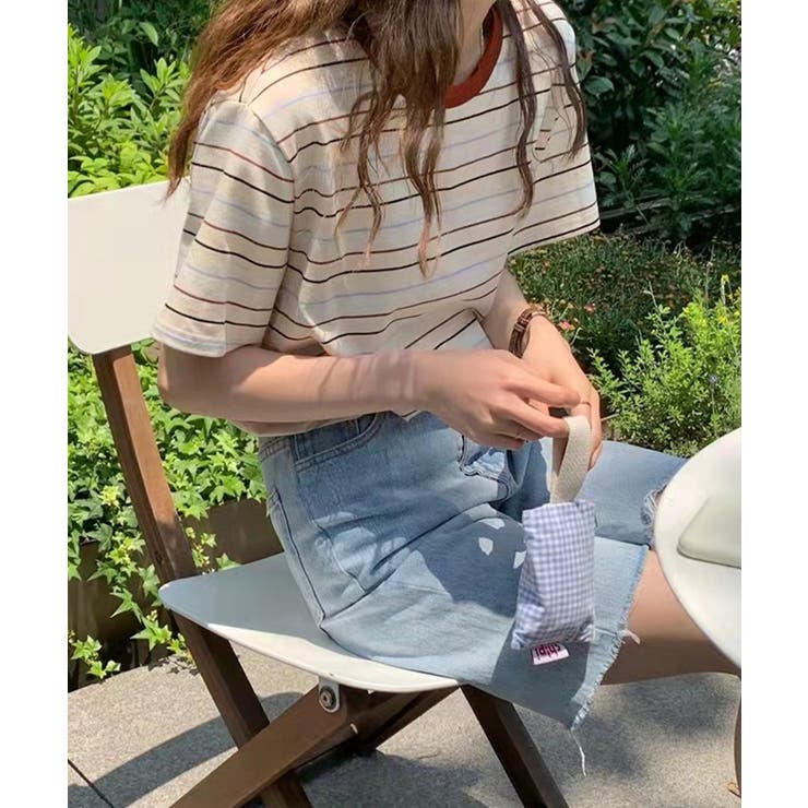 マルチボーダーTシャツ 半袖カットソー夏 | Miniministore | 詳細画像6 