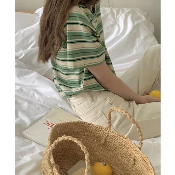 マルチボーダーTシャツ 半袖カットソー夏 | Miniministore | 詳細画像8 