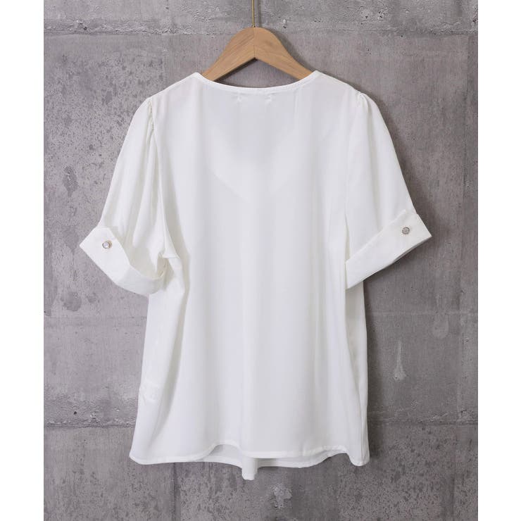 半袖シャツブラウスレディースVネック夏服 | Miniministore | 詳細画像18 