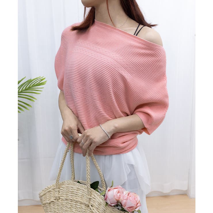 サマーニットトップス ドルマンスリーブ夏 | Miniministore | 詳細画像17 