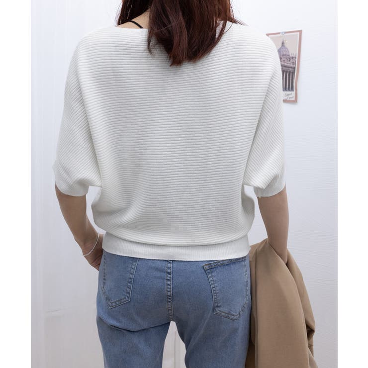セール】キャミソール付き透かし編みサマーニット（Tシャツ