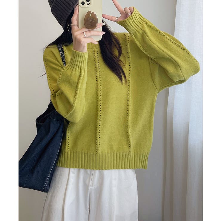 ニットトップス 秋冬クルーネックセーター | Miniministore | 詳細画像10 