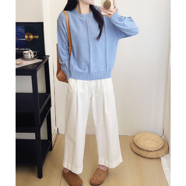 ニットトップス 秋冬クルーネックセーター | Miniministore | 詳細画像7 