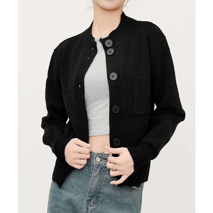 ショート丈ニットカーディガンポケット付き | Miniministore | 詳細画像4 