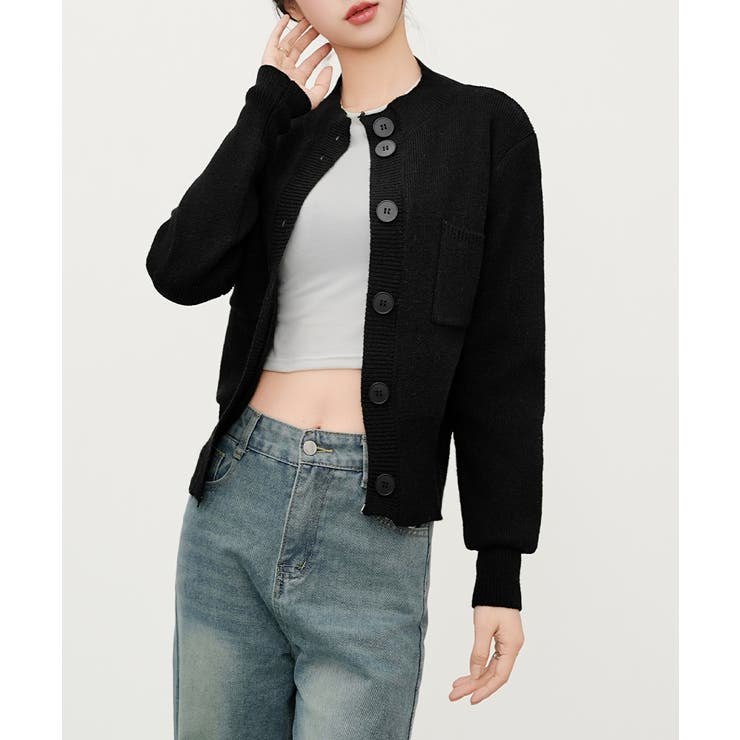 ショート丈ニットカーディガンポケット付き | Miniministore | 詳細画像5 