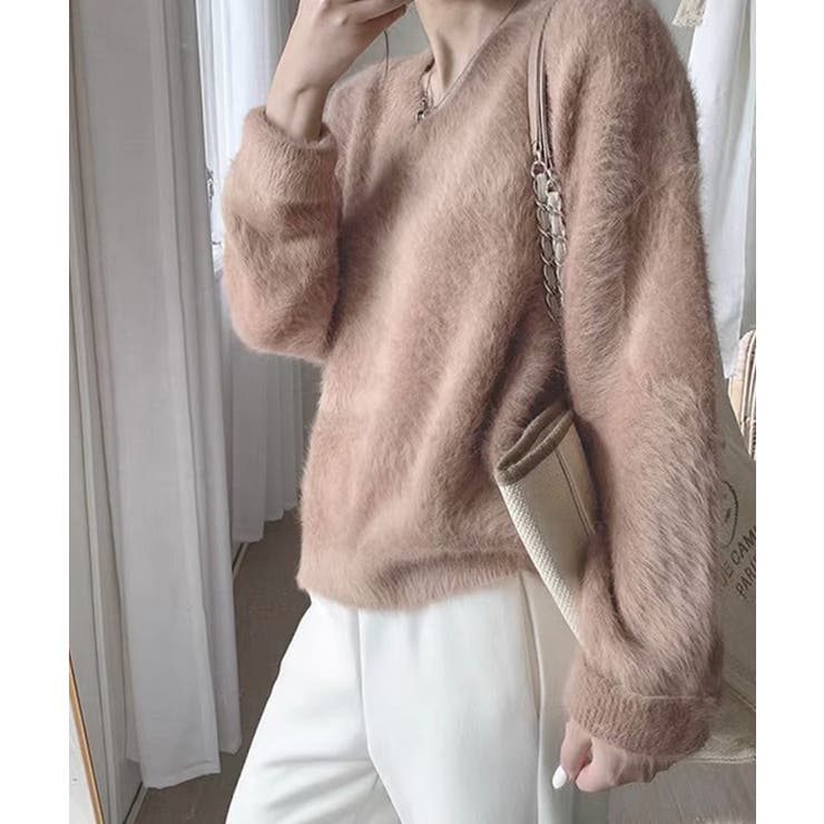 シャギーニットトップスふわふわニット秋冬 | Miniministore | 詳細画像11 