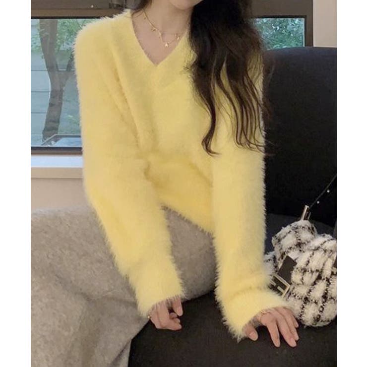 シャギーニットトップスふわふわニット秋冬 | Miniministore | 詳細画像19 