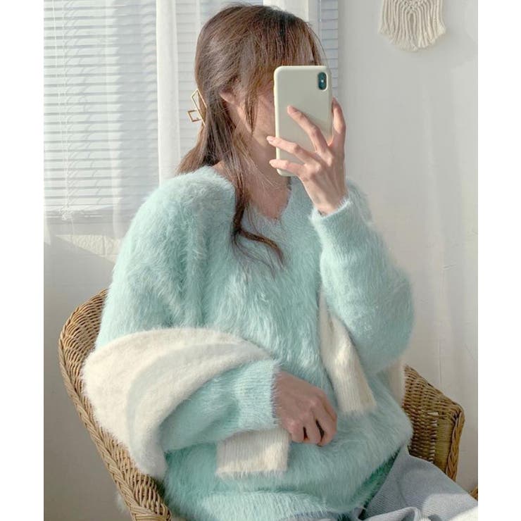 シャギーニットトップスふわふわニット秋冬 | Miniministore | 詳細画像25 