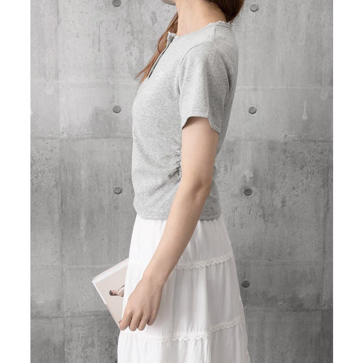 ワンポイントリボンTシャツレース配色半袖 | Miniministore | 詳細画像23 