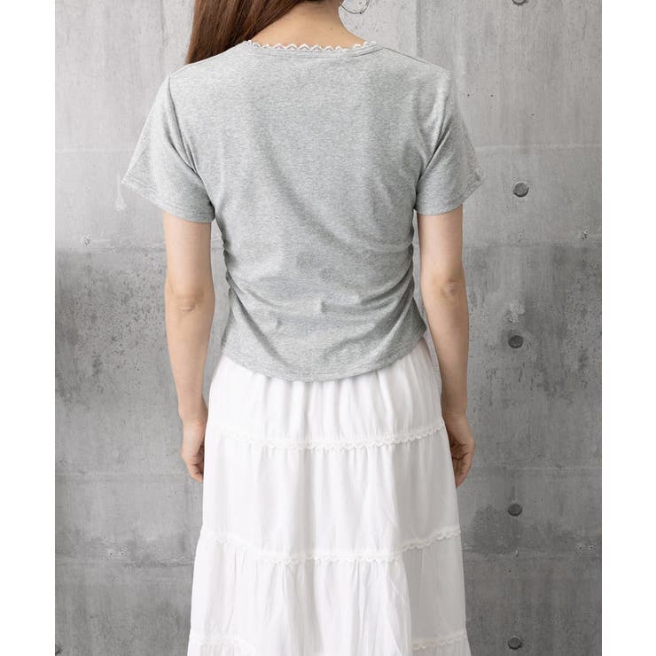 ワンポイントリボンTシャツレース配色半袖 | Miniministore | 詳細画像24 