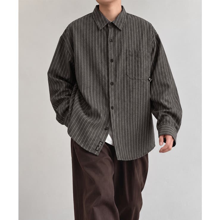 ストライプ柄シャツ メンズ秋冬シャツ長袖 | AsaAura | 詳細画像15 