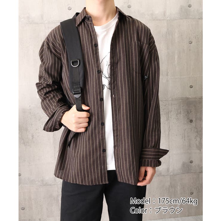 ストライプ柄シャツ メンズ秋冬シャツ長袖 | AsaAura | 詳細画像21 