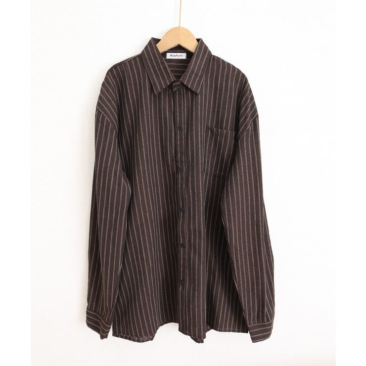 ストライプ柄シャツ メンズ秋冬シャツ長袖 | AsaAura | 詳細画像24 
