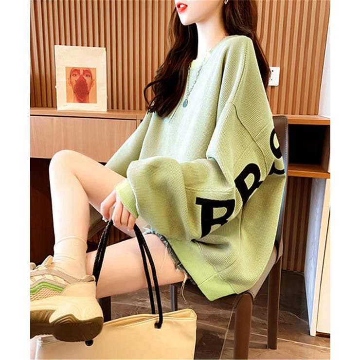 ロゴトレーナーレディースワッフルトップス | Miniministore | 詳細画像12 