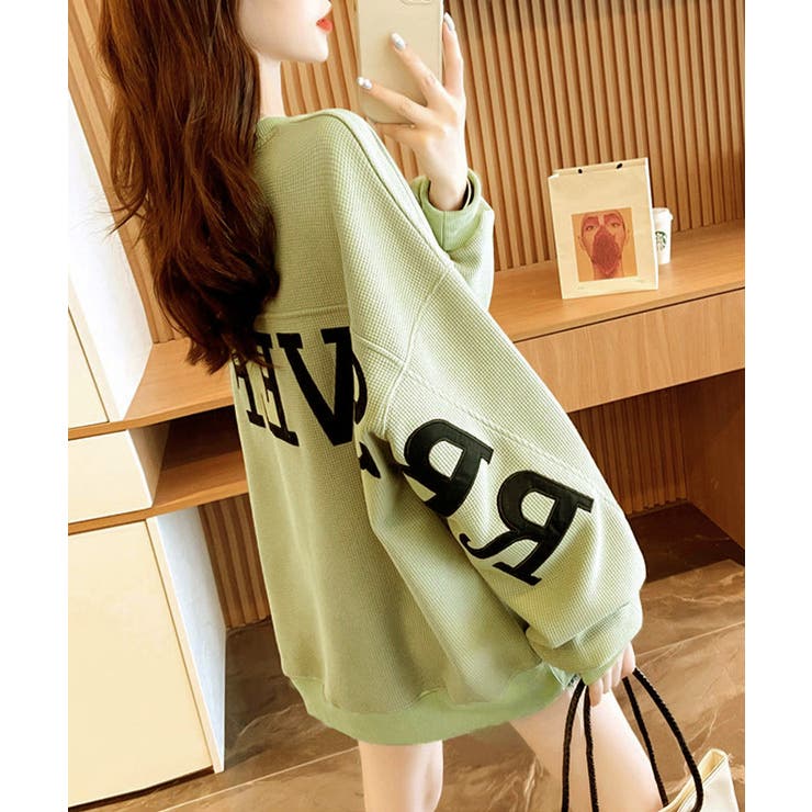 ロゴトレーナーレディースワッフルトップス | Miniministore | 詳細画像14 