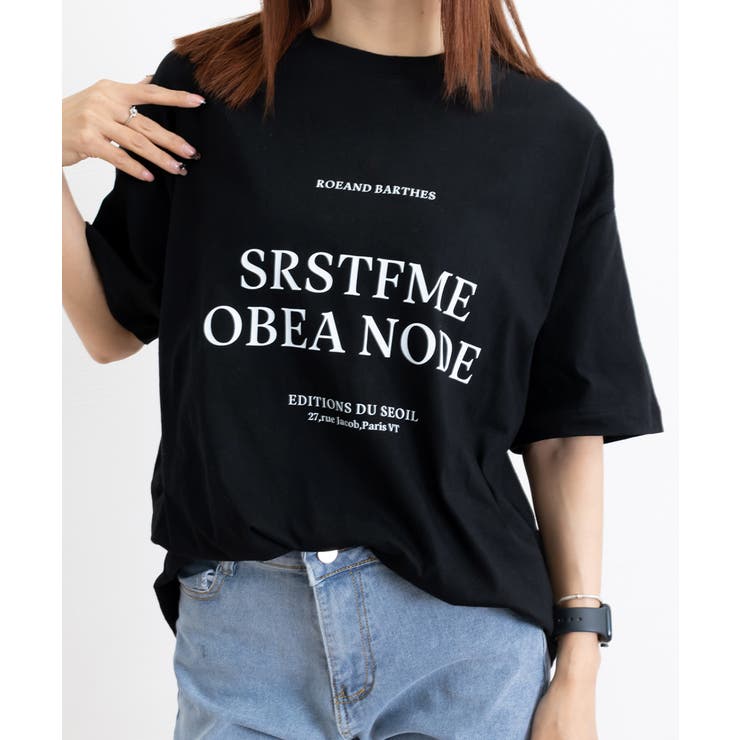 ロゴプリントTシャツ 半袖韓国風トップス | Miniministore | 詳細画像12 
