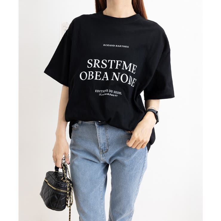 ロゴプリントTシャツ 半袖韓国風トップス | Miniministore | 詳細画像13 
