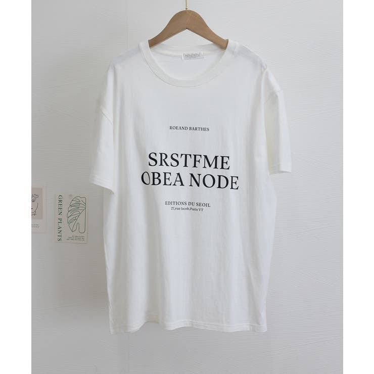 ロゴプリントTシャツ 半袖韓国風トップス | Miniministore | 詳細画像18 