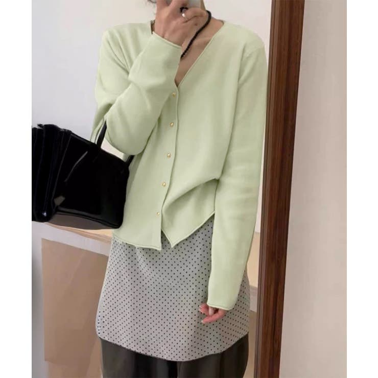 Vネック ニットカーディガン韓国風ニット | Miniministore | 詳細画像13 