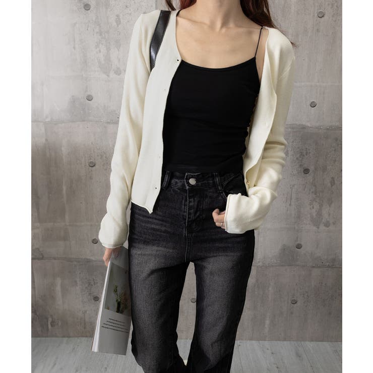 Vネック ニットカーディガン韓国風ニット | Miniministore | 詳細画像18 