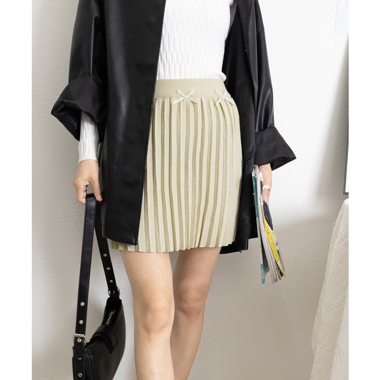 リボン付きプリーツミニスカートレディース | Miniministore | 詳細画像4 