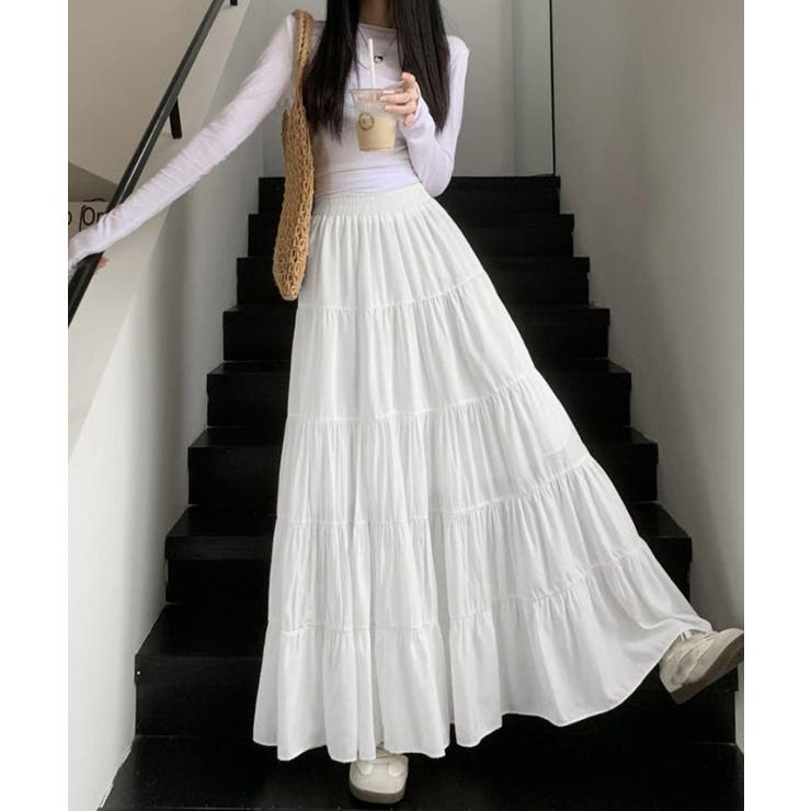 ティアードスカート 韓国風ロングスカート | Miniministore | 詳細画像15 