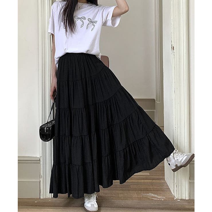 ティアードスカート 韓国風ロングスカート | Miniministore | 詳細画像9 