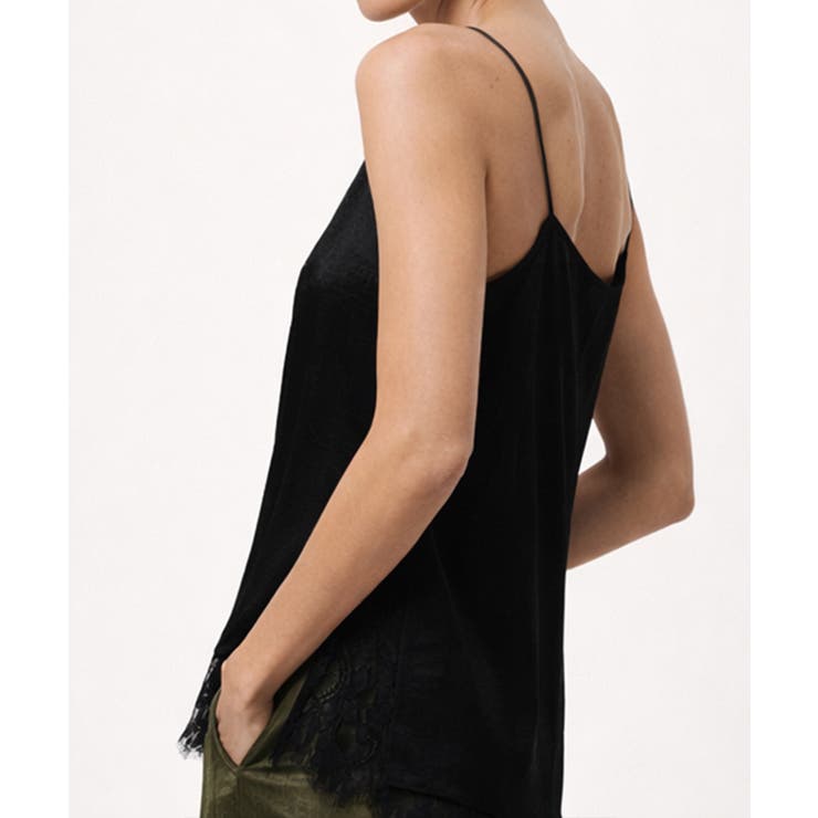 サテン調レーストリムキャミソールVネック | Miniministore | 詳細画像5 