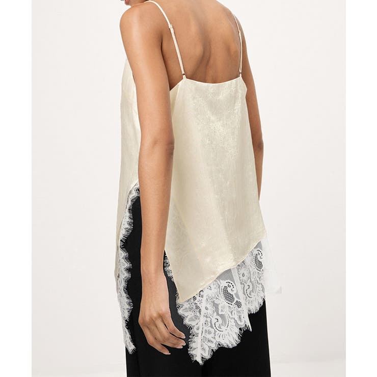 サテン調レーストリムキャミソールVネック | Miniministore | 詳細画像8 