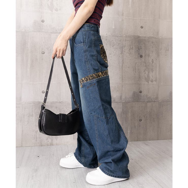 デニムカーブパンツ レオパード柄ポケット | Miniministore | 詳細画像28 