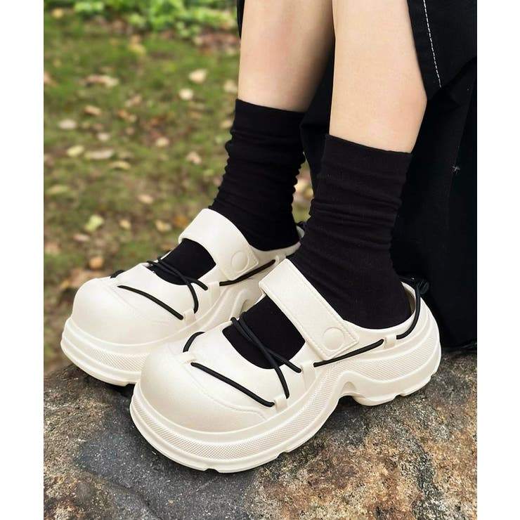 アイボリー | クロッグサンダル厚底クロスコードサンダル | Miniministore