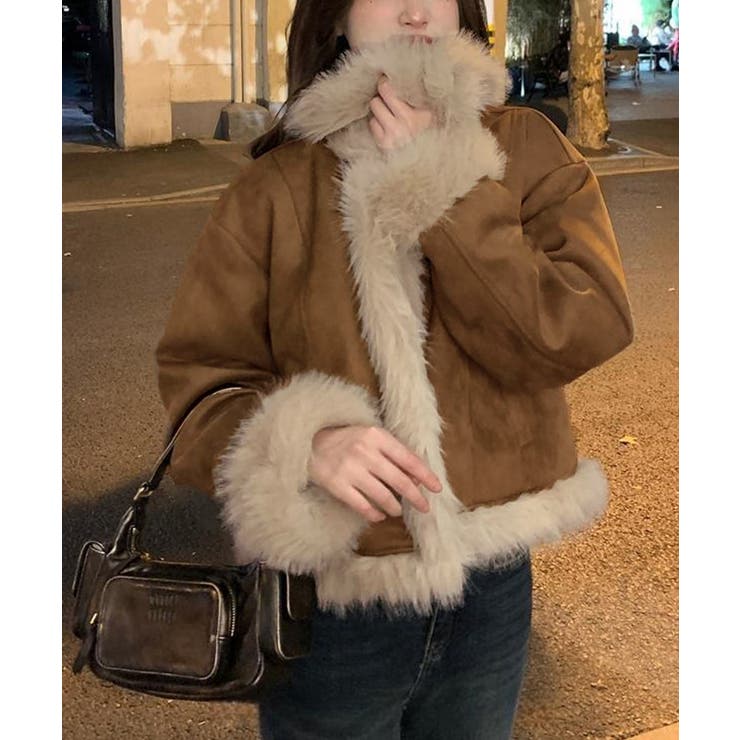 ブラウン | ショートフェイクムートンジャケット韓国風 | SUNSHINE CLOSET