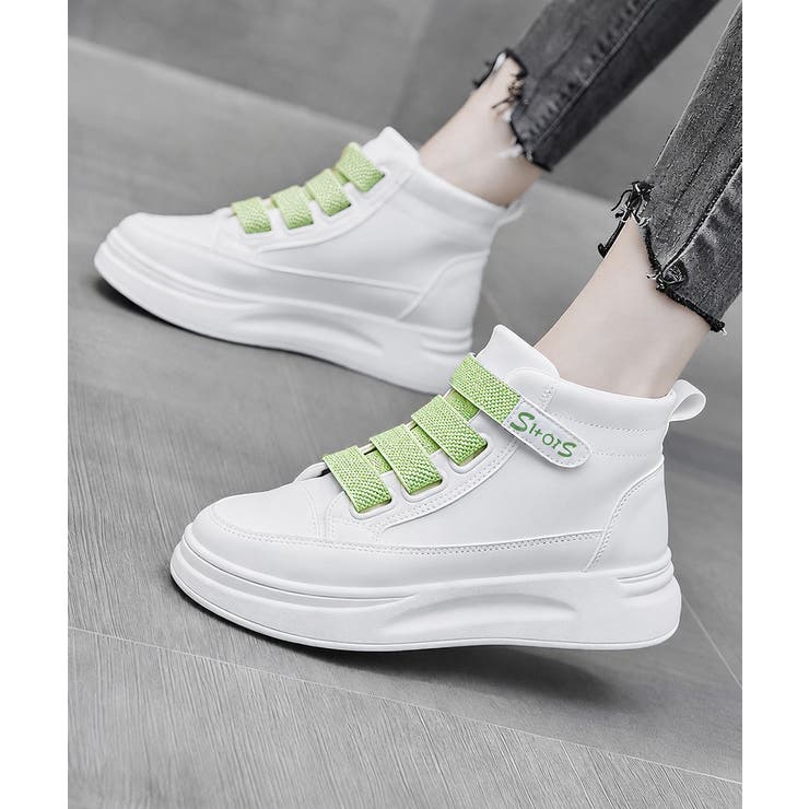 ミント | 厚底スニーカーハイカットベルクロ靴韓国風 | Miniministore