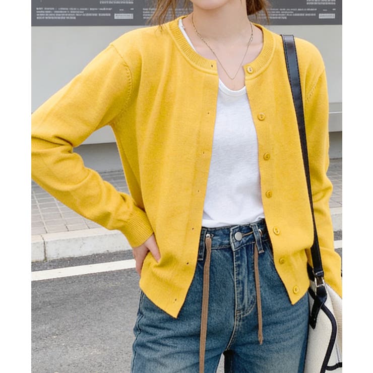 イエロー系1（明るめ） | レディース ニット羽織り 長袖ニットトップス | SUNSHINE CLOSET