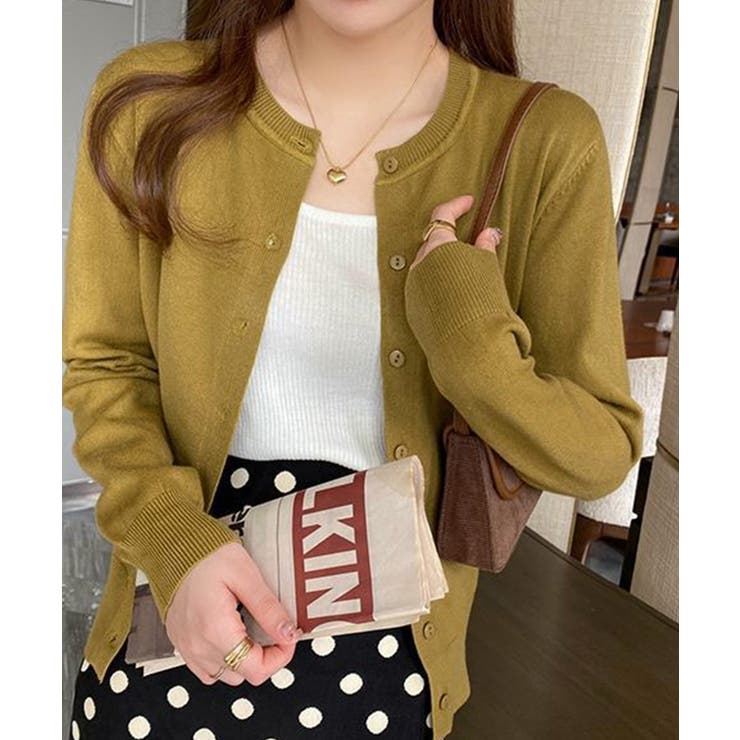 イエロー系2（くすみ） | レディース ニット羽織り 長袖ニットトップス | SUNSHINE CLOSET