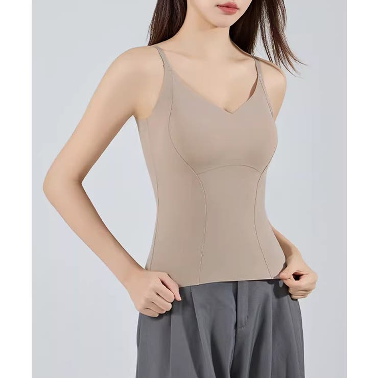 モカ | カップ付きキャミソールUバックブラトップ | Miniministore