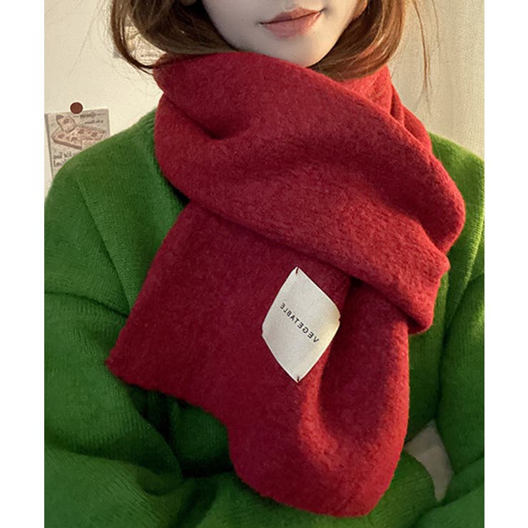 ワインレッド | ニットマフラーカシミア風ネックウォーマー | Miniministore