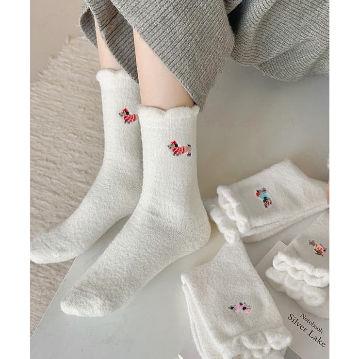 もこもこ靴下 4足セットワンポイント靴下 | Miniministore | 詳細画像1 