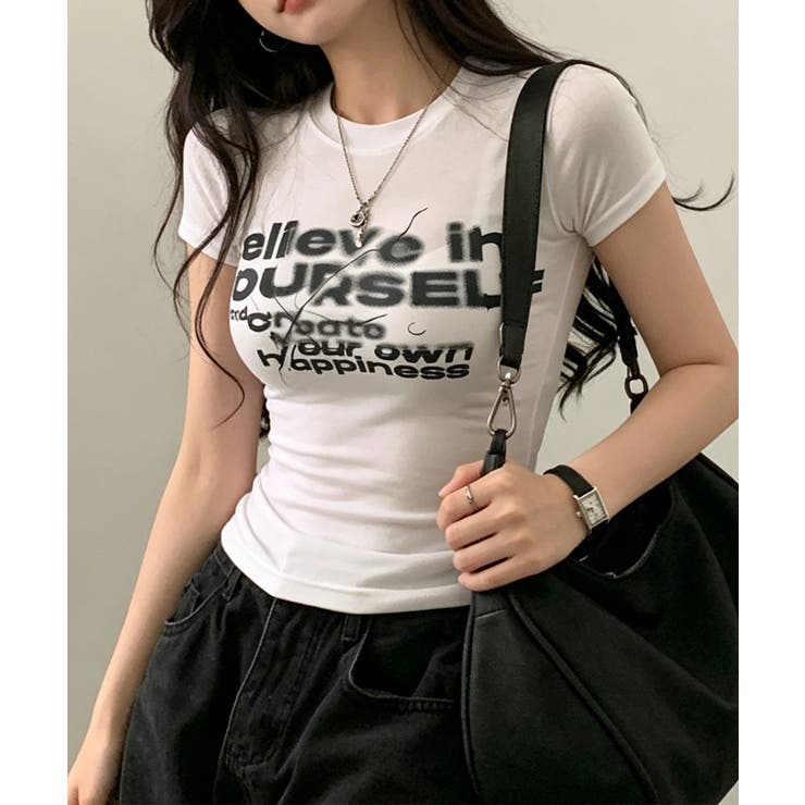 タイトロゴTシャツグラフィック半袖韓国風 | Miniministore | 詳細画像10 