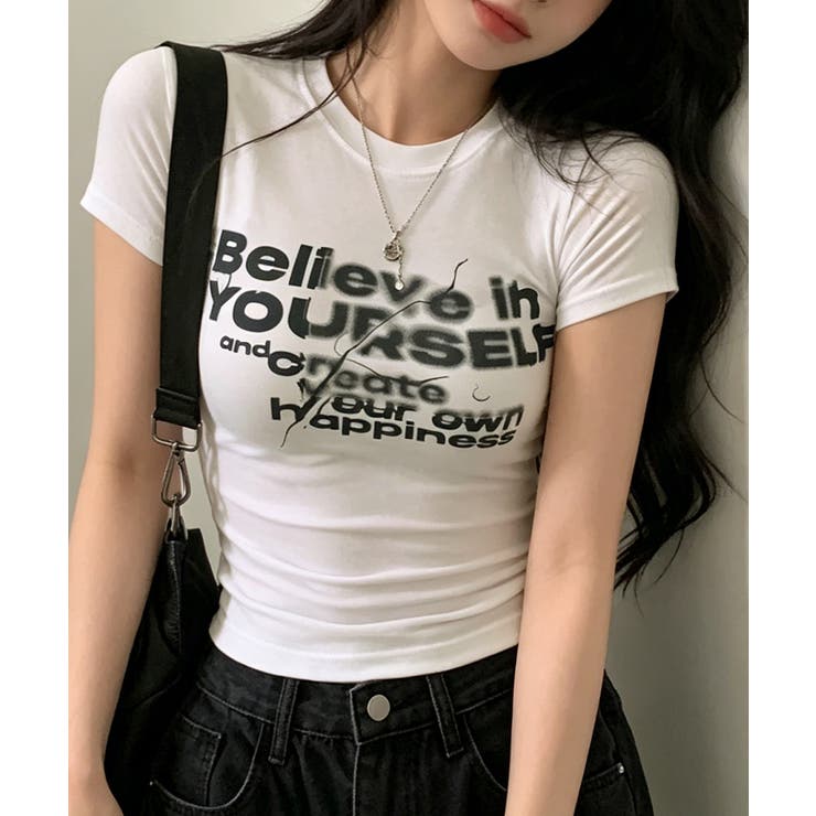 タイトロゴTシャツグラフィック半袖韓国風 | Miniministore | 詳細画像11 
