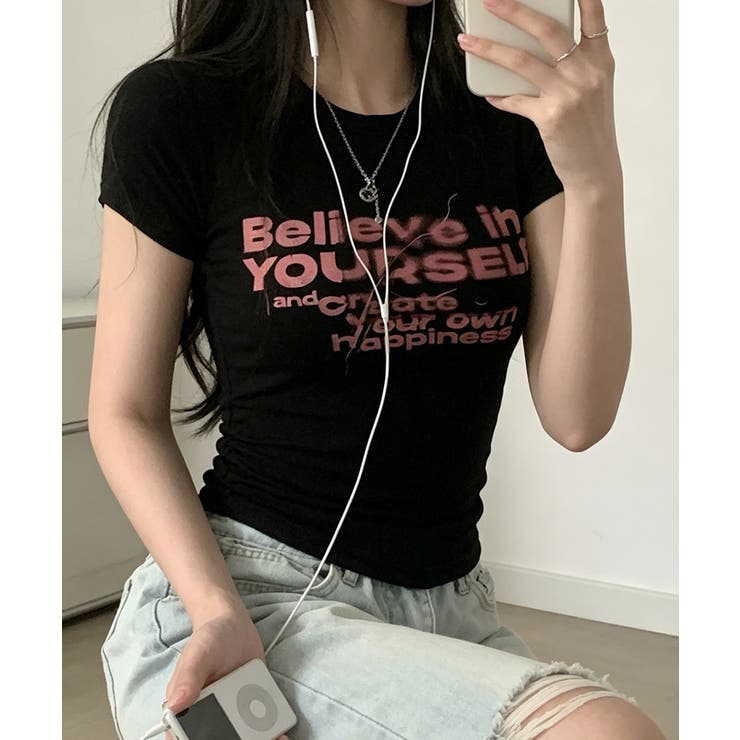 タイトロゴTシャツグラフィック半袖韓国風 | Miniministore | 詳細画像16 